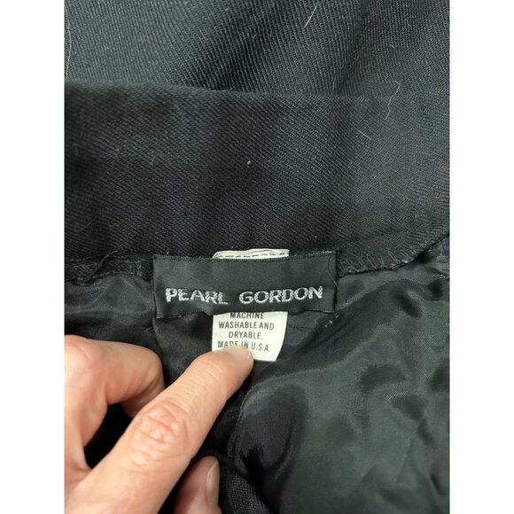 Vintage Pearl Gordon Black Pencil Skirt High Waist Knee Length Size 14 - Picture 6 of 10